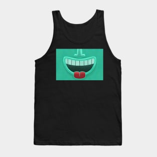 Aqua Tiki Smile Mask! (Red Tongue Version) Tank Top